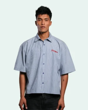 Half Sleeve Boxy Shirt – Daybreak Pinstripe